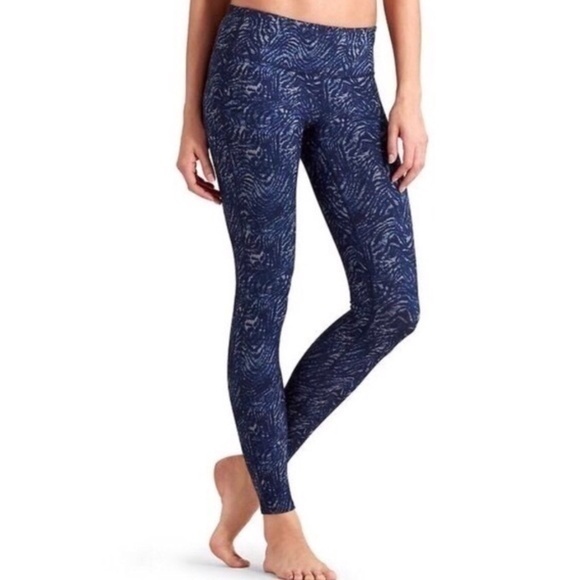Athleta Zebra Chaturanga Workout Leggings Size Small Blue Gray - Picture 1 of 11